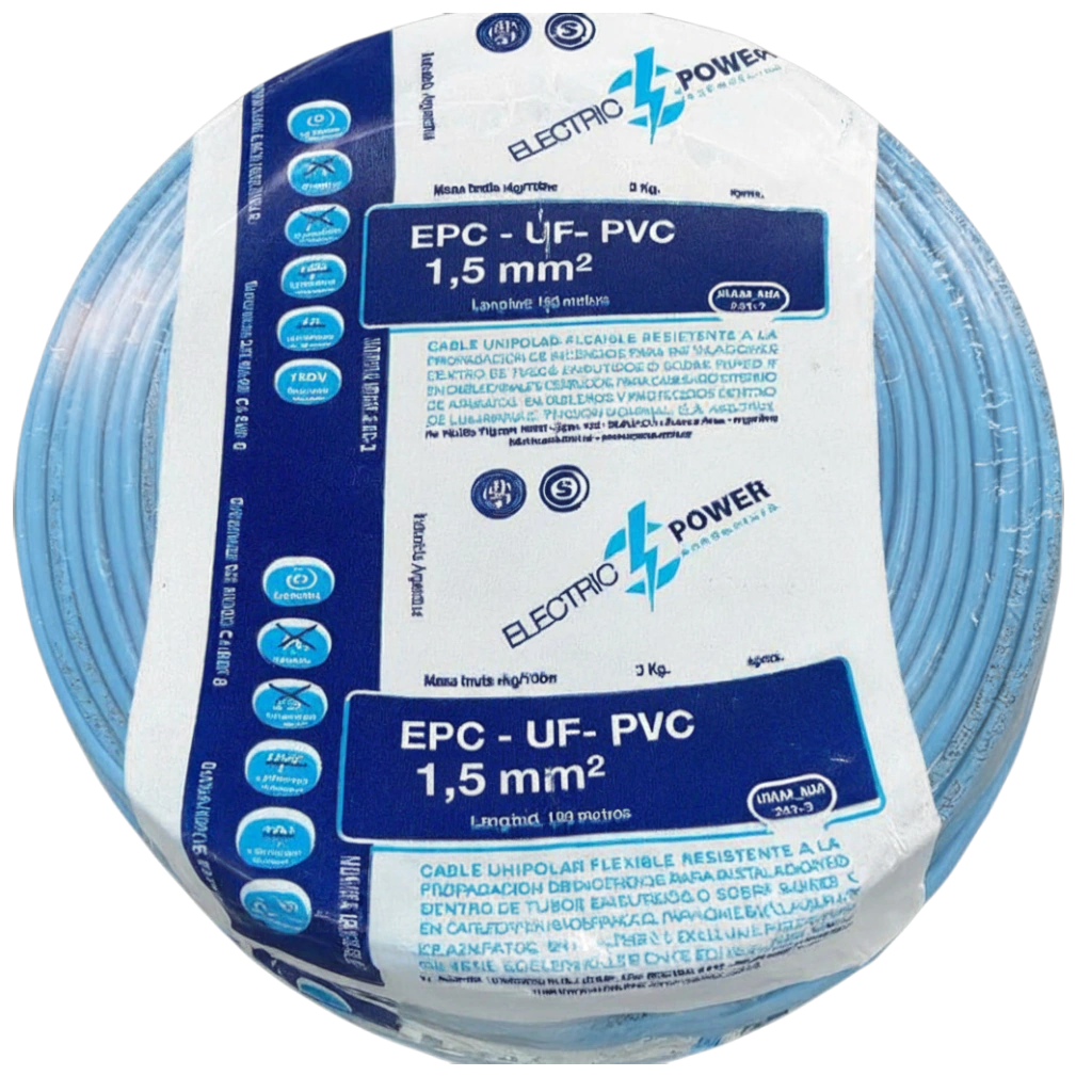[UNIPOLAR15C] Cable Unipolar 1,5_CELESTE x 100 metros