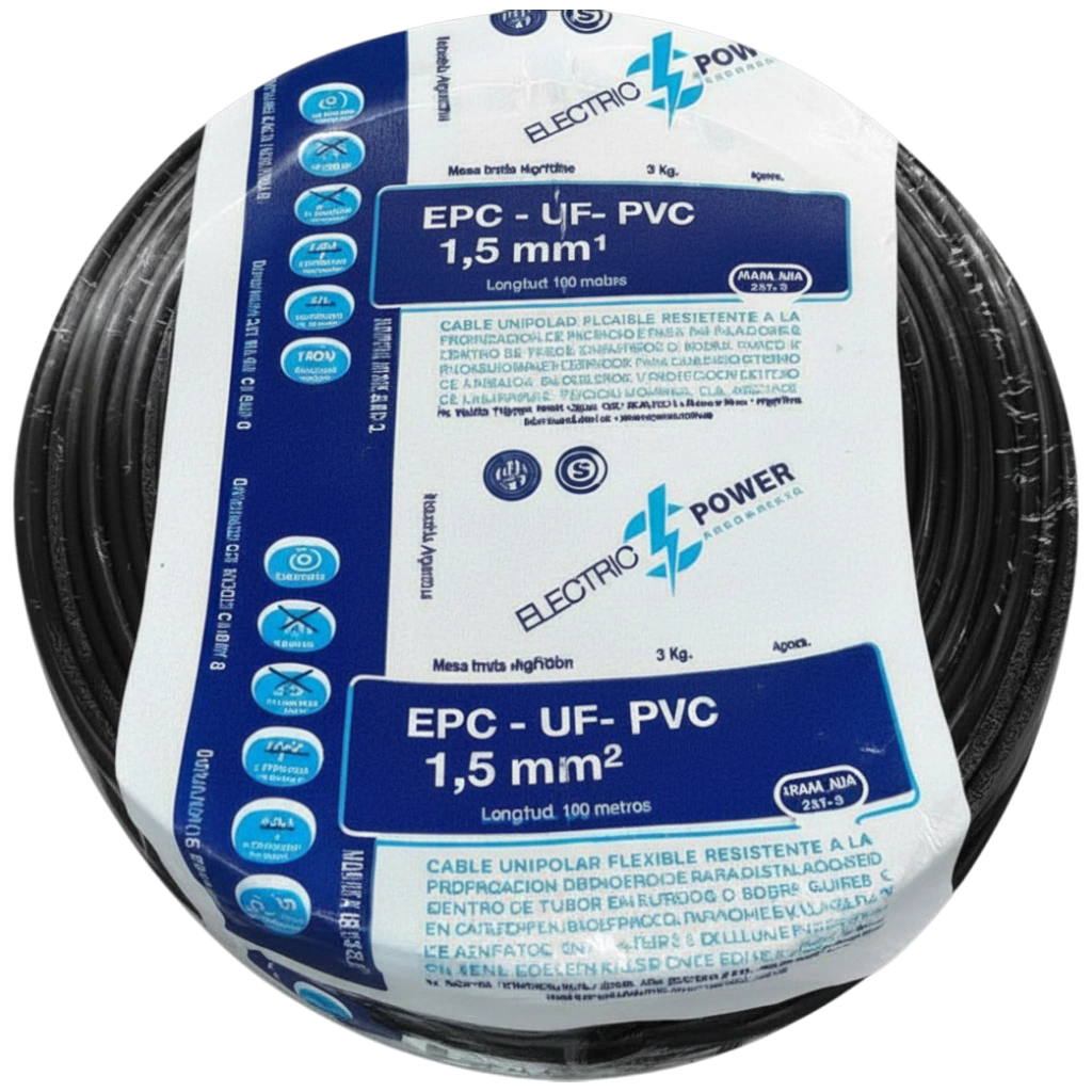 Cable Unipolar 1,5_NEGRO x 100 metros