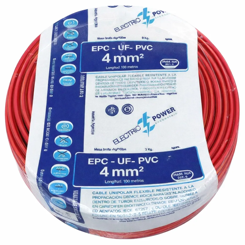 [UNIPOLAR4R] Cable Unipolar 4_Rojo x 100 metros