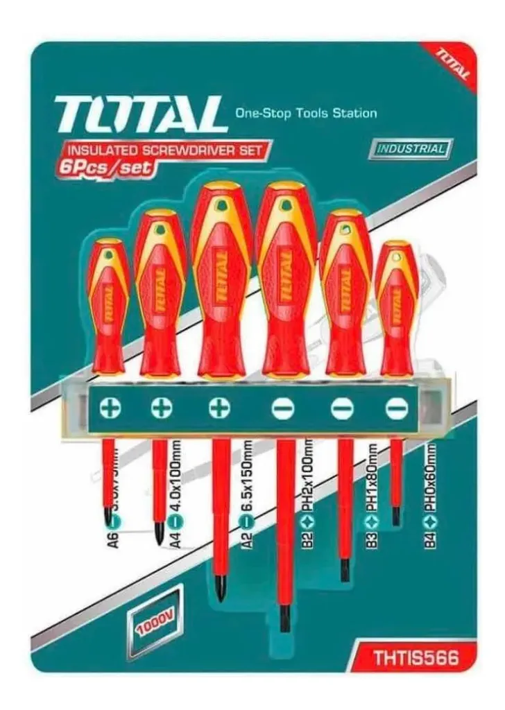 Kit De Destornilladores Aislados Desarmadores Set 6 piezas Total Dielectricos