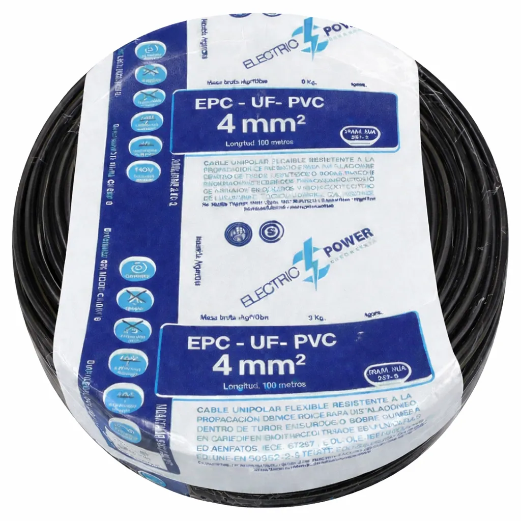 Cable Unipolar 4_Negro x 100 metros