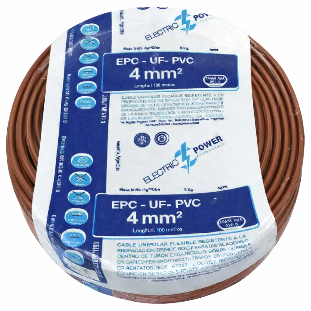 Cable Unipolar 4_Marron x 100 metros