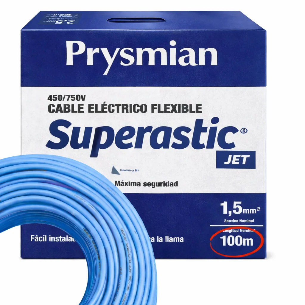 CABLE UNIPOLAR CELESTE 1,5 PRYSMIAN x100 METROS